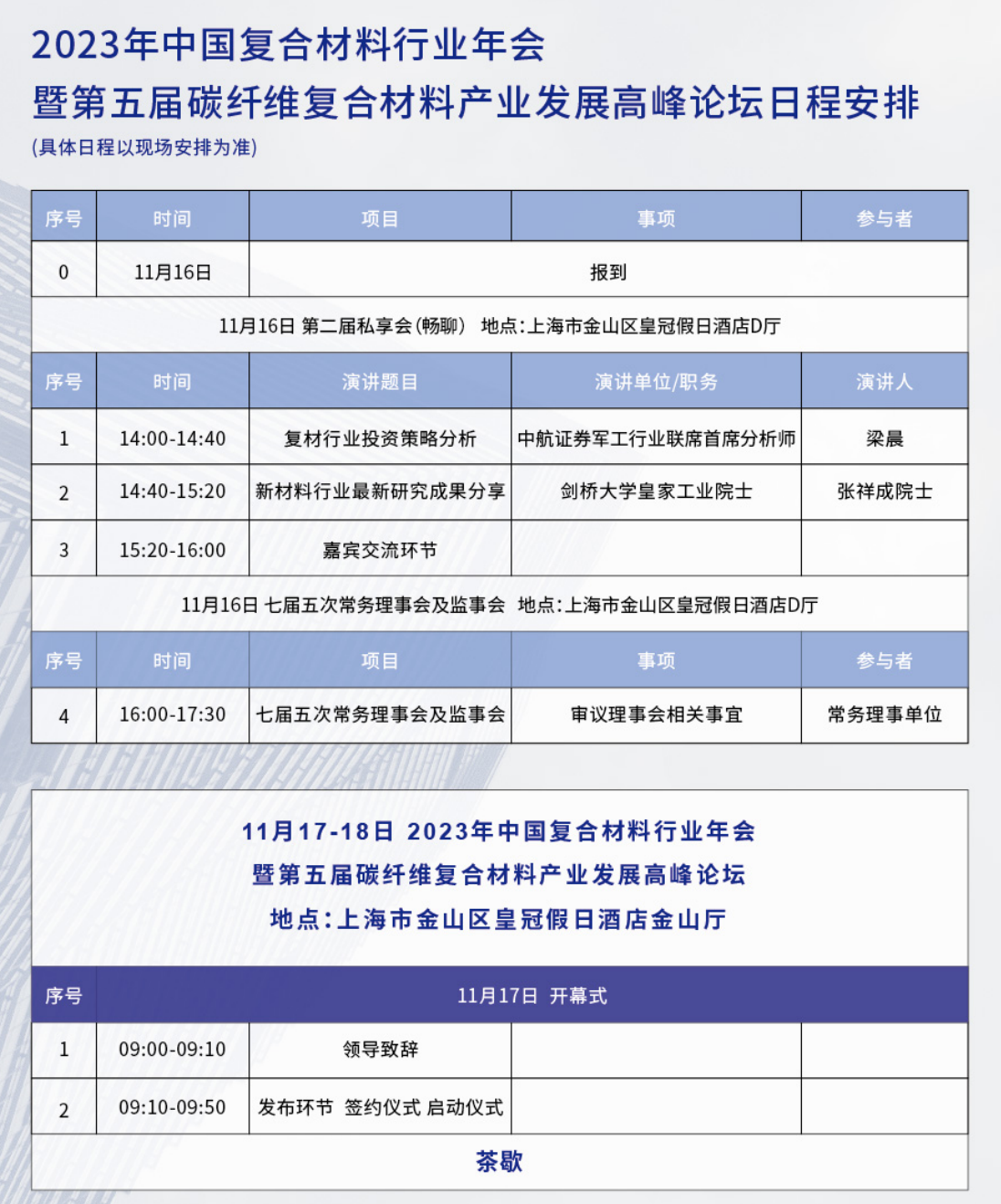 倒計時3天丨年會日程、酒店預訂、參觀路線