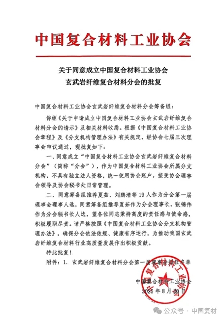 中國復合材料工業協會玄武巖纖維復合材料分會籌備工作會暨一屆一次理事會在河北易縣召開——匯聚產業鏈力量 共啟行業發展新征程 中國復合材料工業協會玄武巖纖維復合材料分會籌備工作會暨一屆一次理事會在河北易縣召開——匯聚產業鏈力量 共啟行業發展新征程